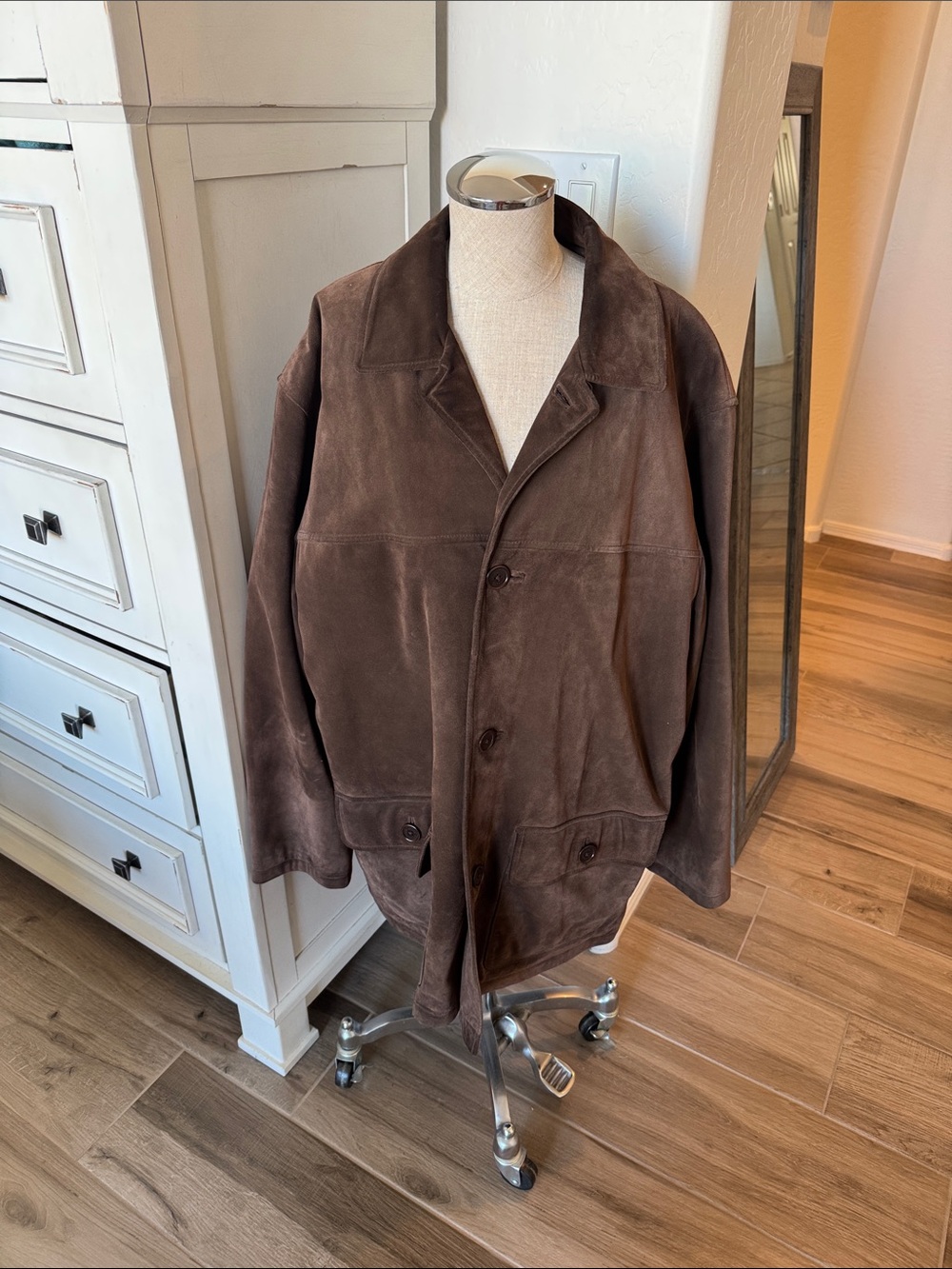 Vintage Coach L suede car coat jacket